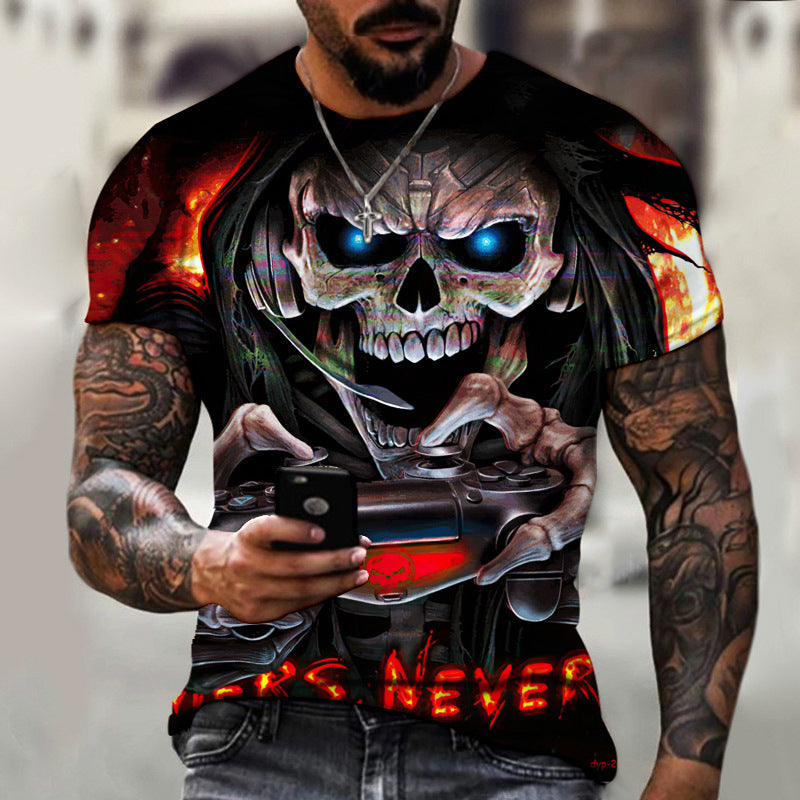 Summer Horror Skull Short Sleeve T-Shirt