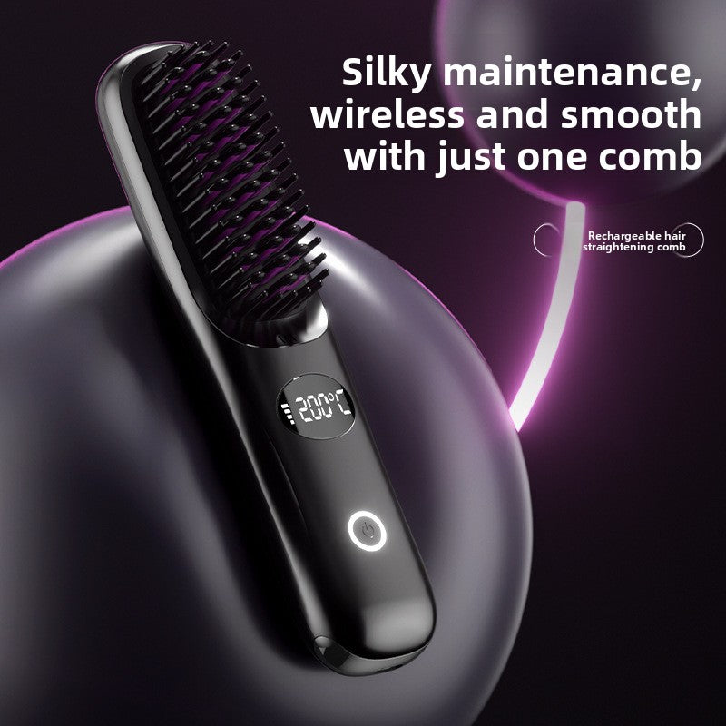 USB Rechargeable Ceramic Hair Straightener Comb