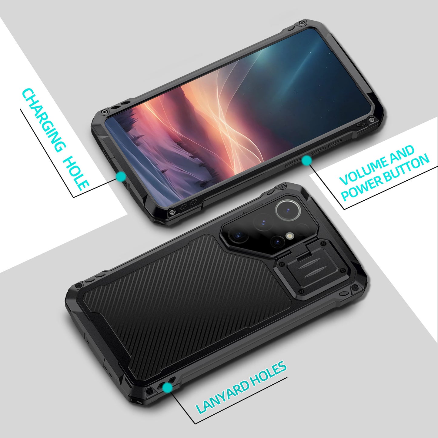 Waterproof Metal Bracket Phone Case