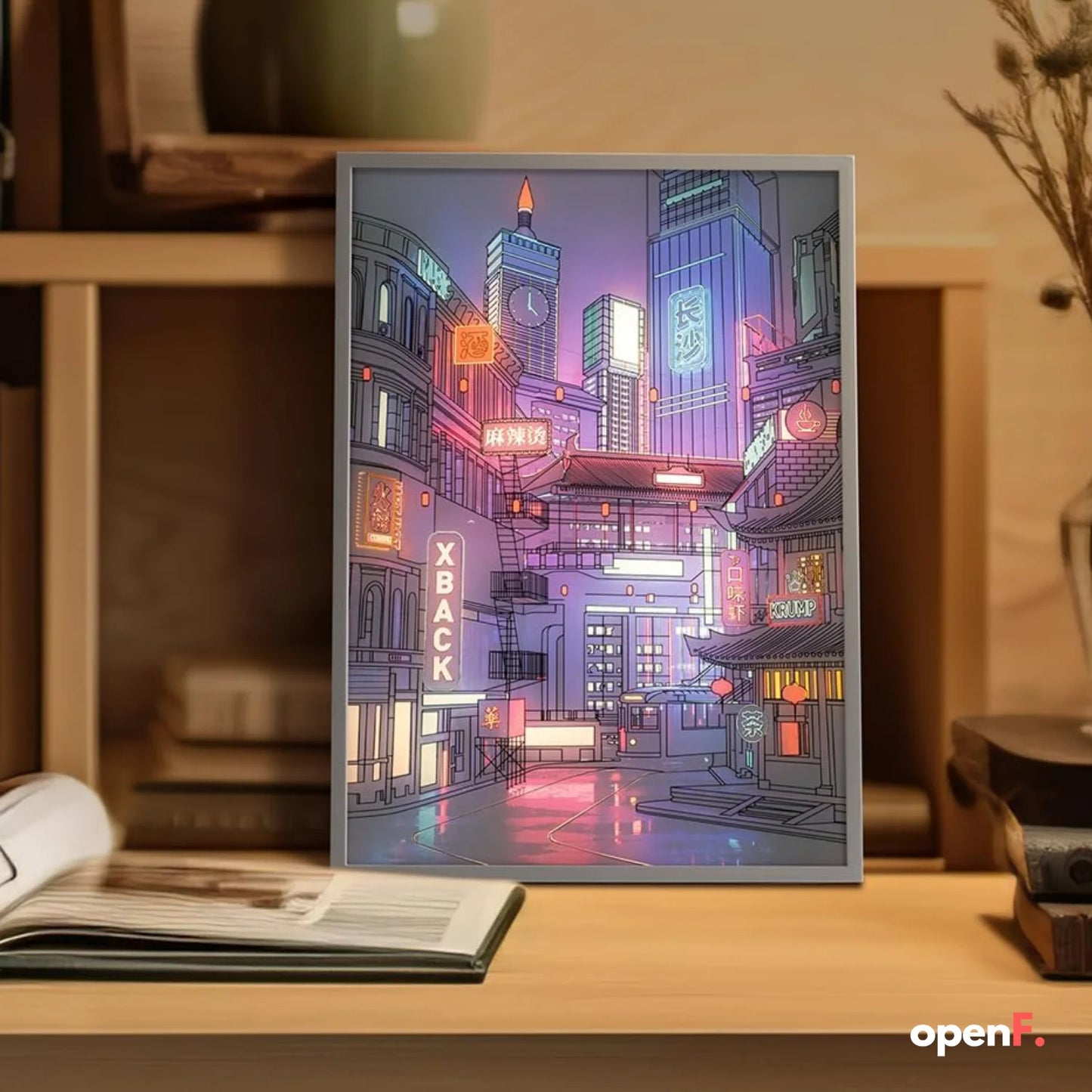 ANIME LED BEAUTIFUL CITY NIGHT VIEW LIGHT PAINTING