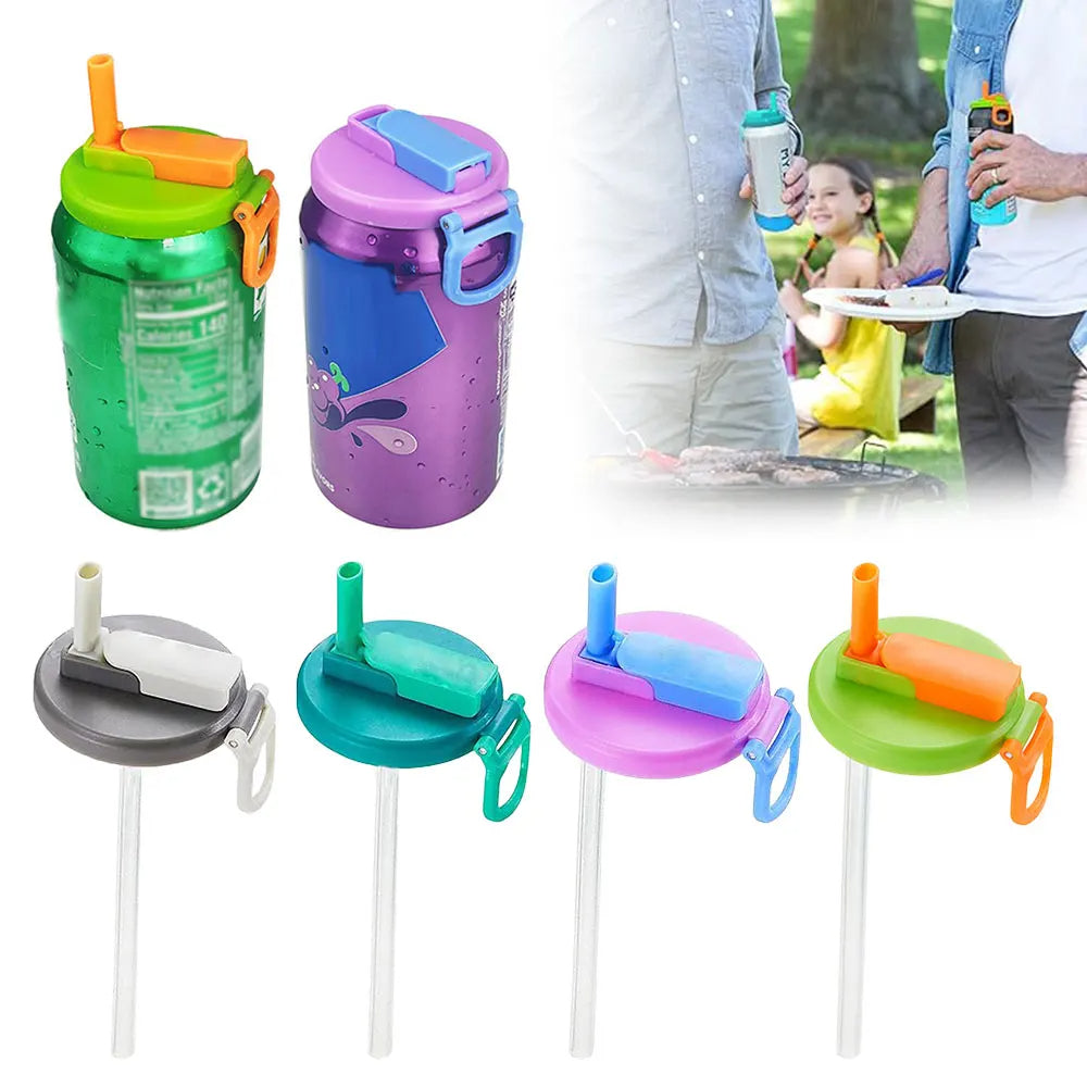 SODA LID COVER WITH STRAW