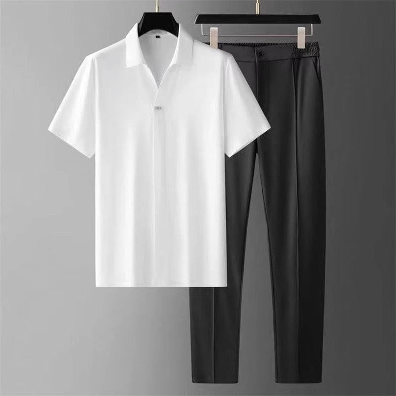 Men's Ultra-Thin Seamless Bonding Short Sleeve Shirt and Pants Set