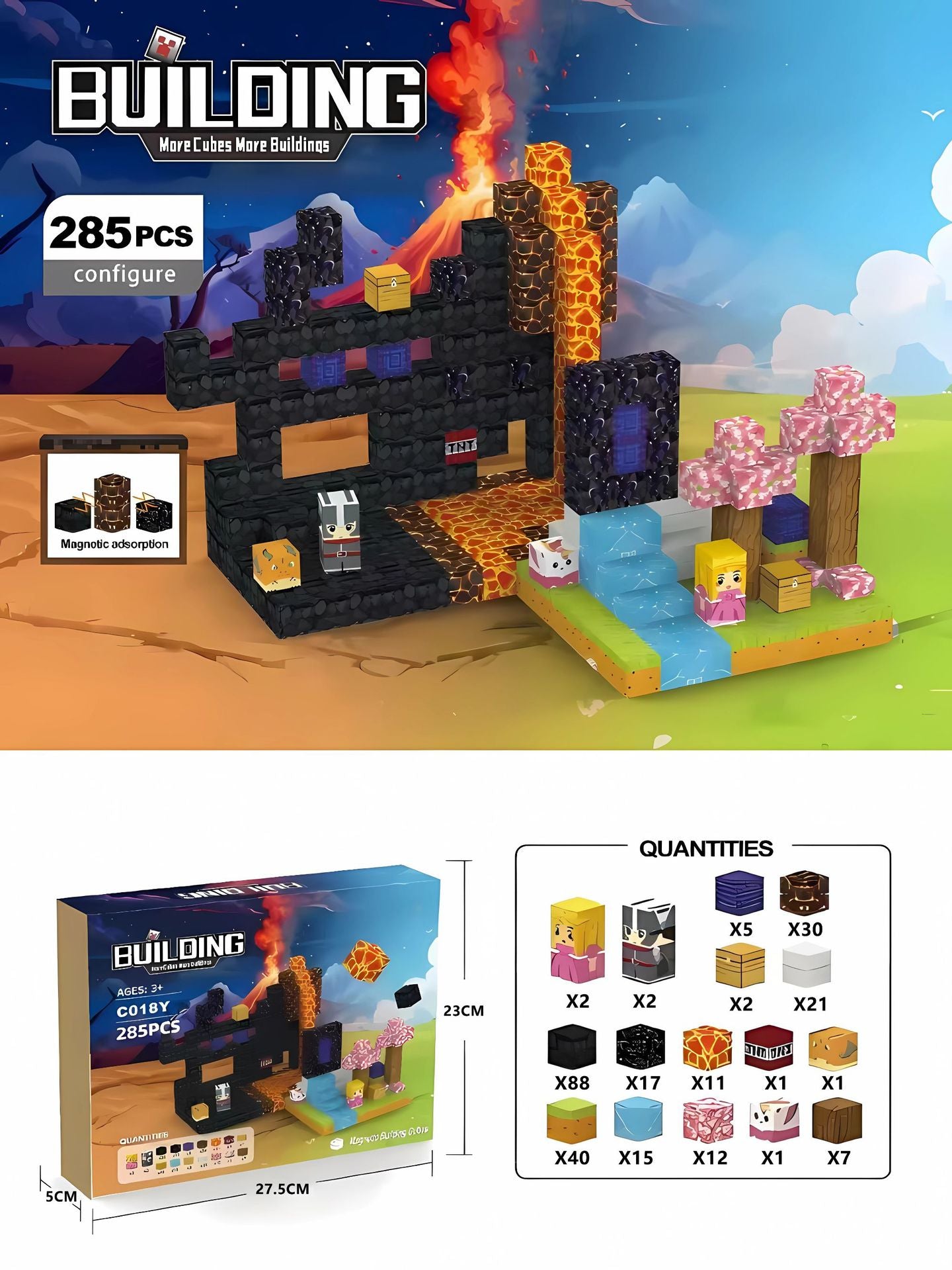 Mini World Magnetic Building Blocks for Kids DIY Castle Construction