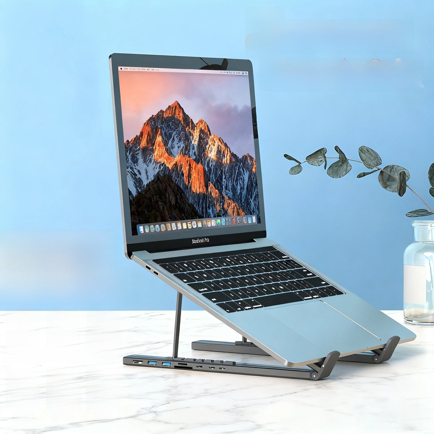 Adjustable Laptop Stand with 8-in-1 Type-C Docking Station