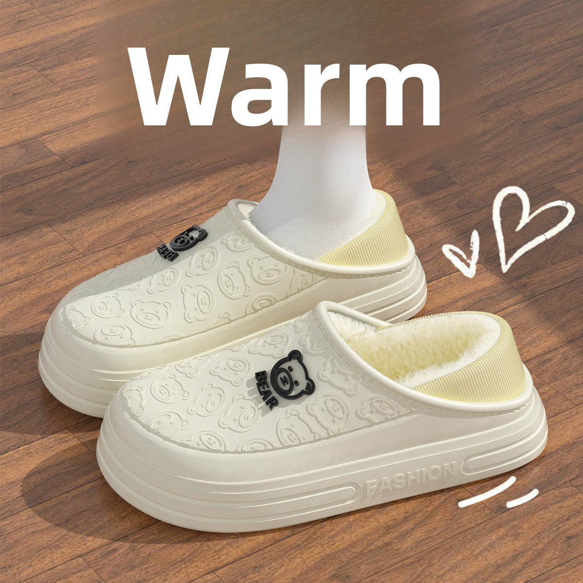 Fleece-lined Waterproof Cotton Slippers