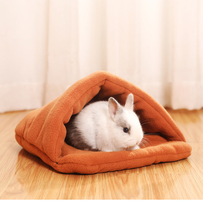 Pet Sleeping Bag for Small Animals - Winter Warm, Semi-Closed