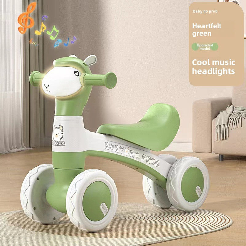 Children's Alpaca Scooter Four-Wheel Balance Walker for Toddlers