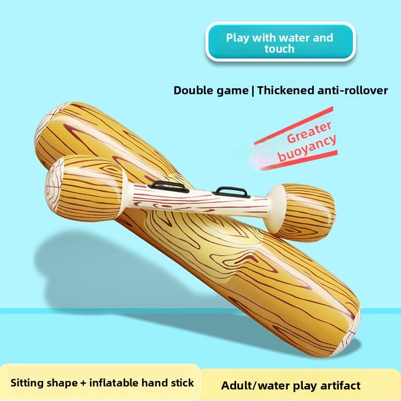 Inflatable Double Water Strike Game Set with Swimming Logs and Sticks