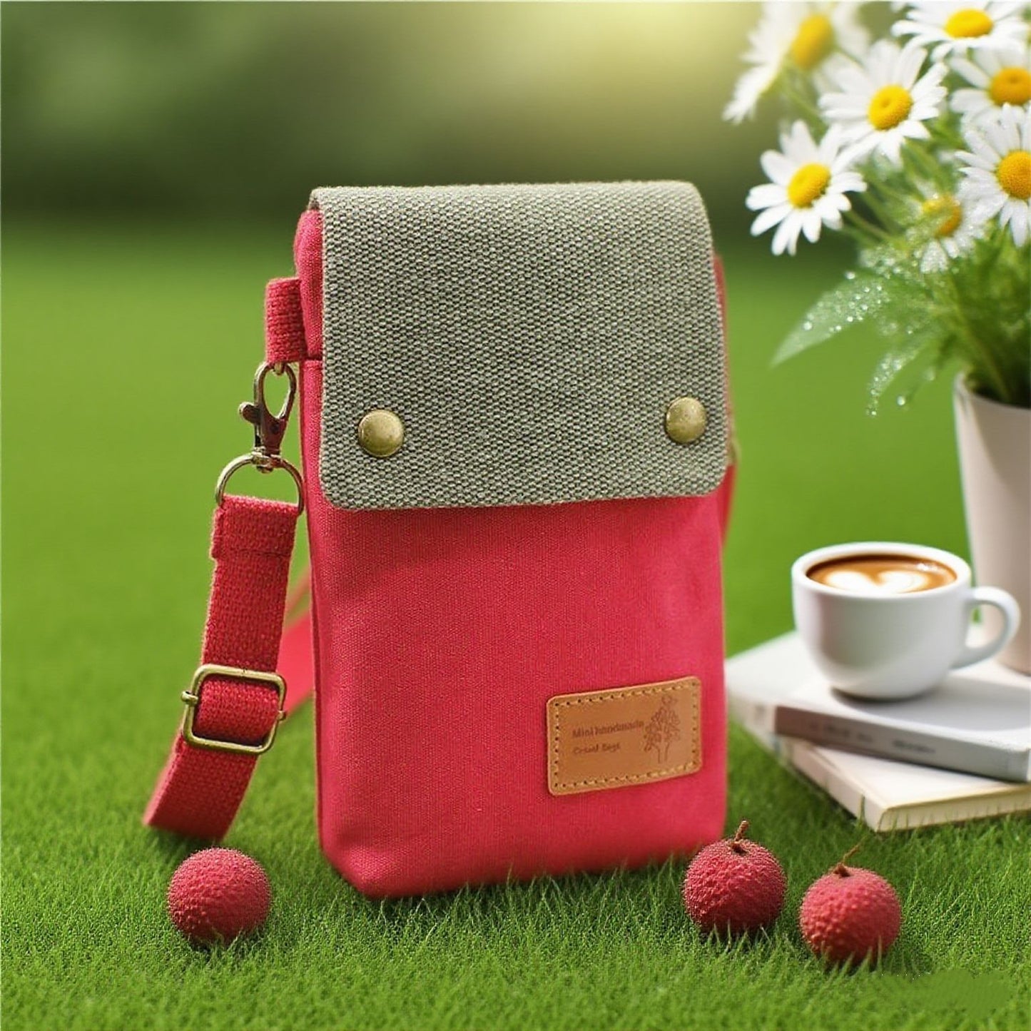 Simple Canvas Crossbody Phone Bag