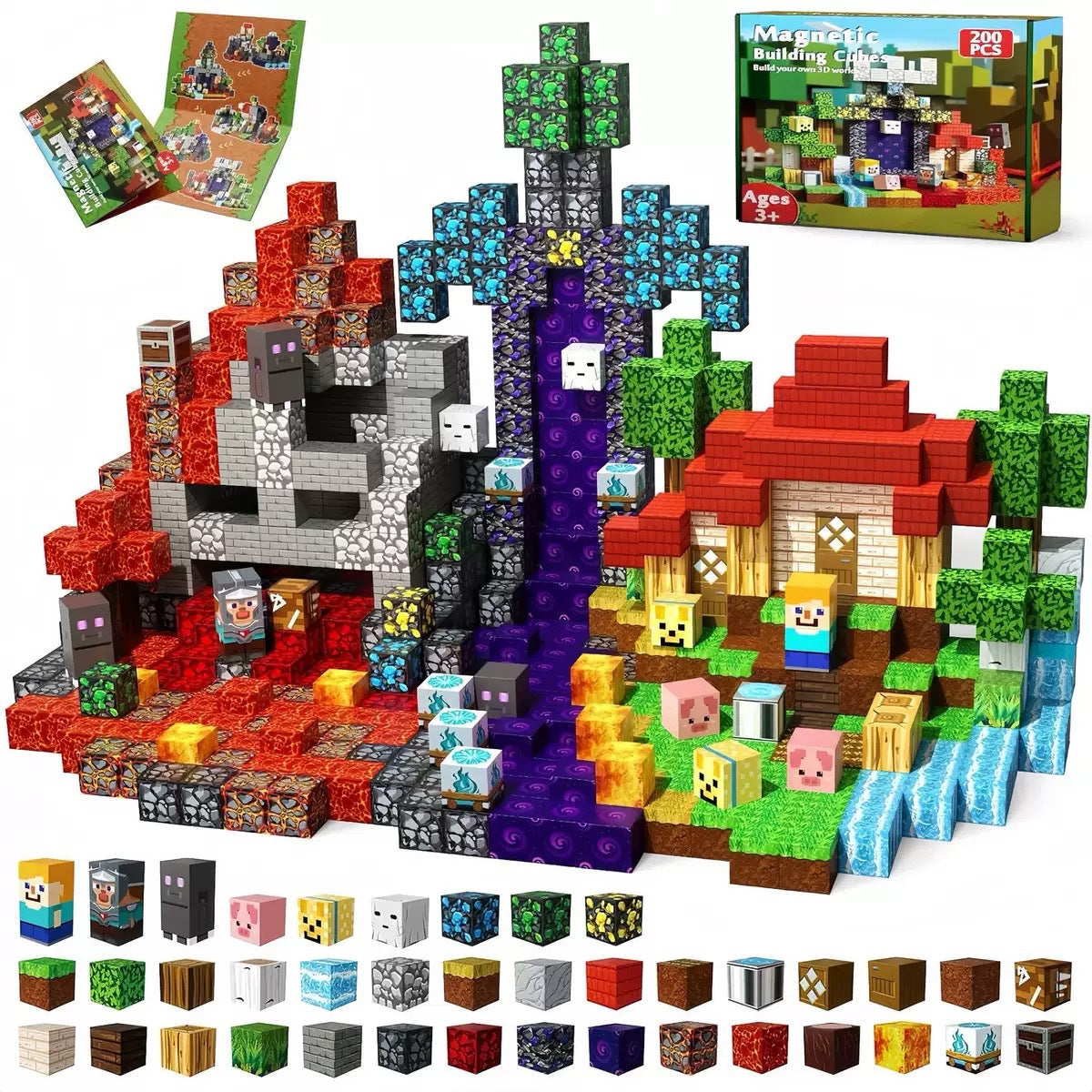 Mini World Magnetic Building Blocks for Kids DIY Castle Construction