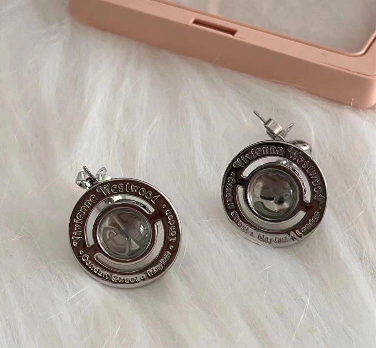 Retro Saturn Earrings - 925 Silver