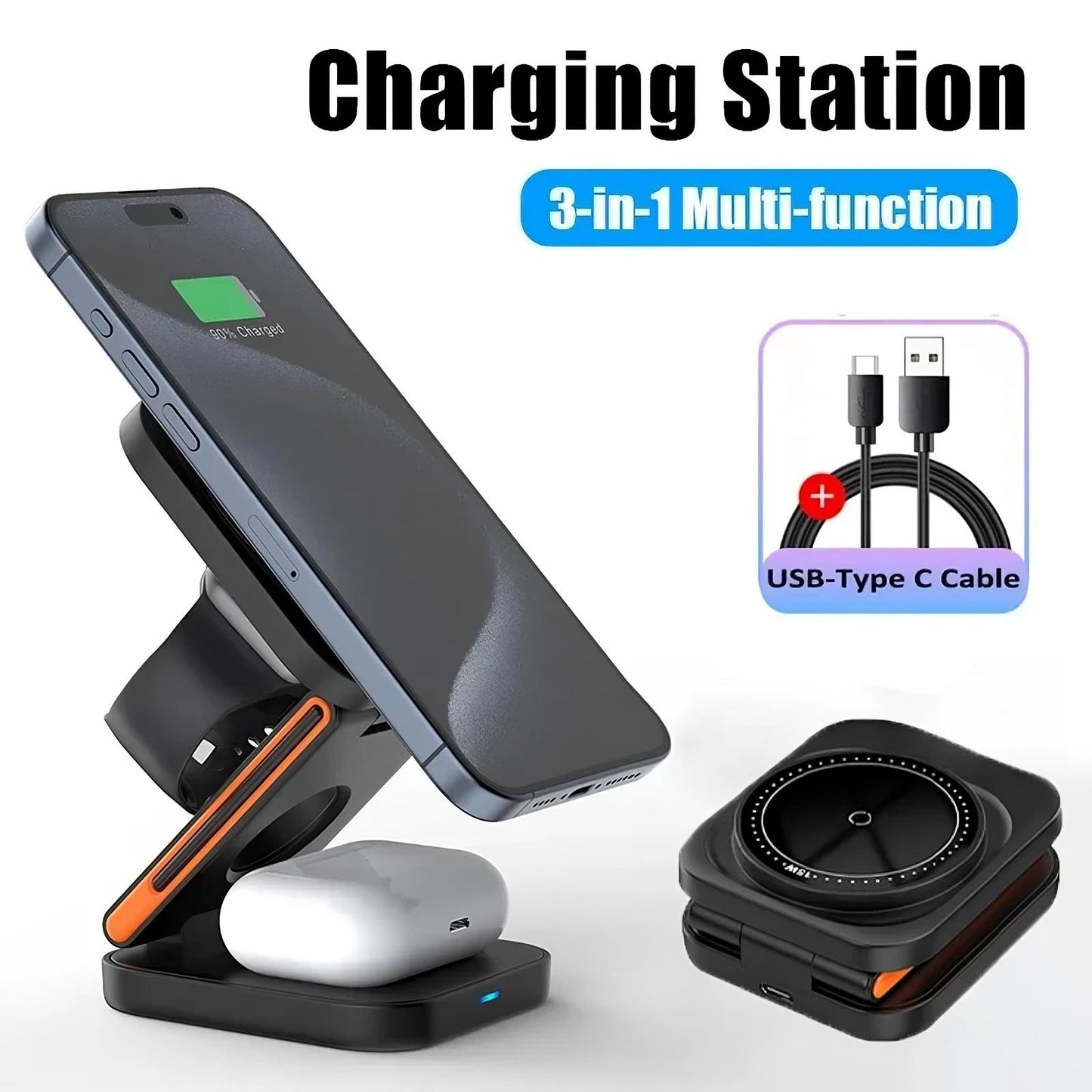 3-IN-1 FOLDABLE CHARGING STATION