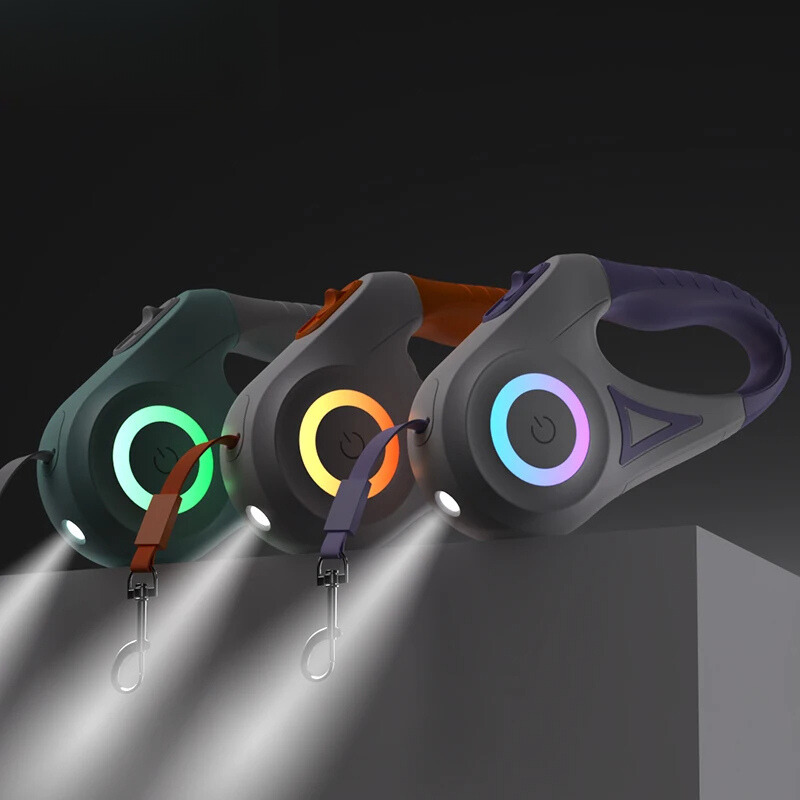 AUTOMATIC RETRACTABLE LUMINOUS DOG WALKING ROPE