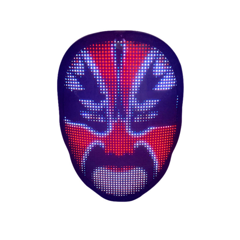 LED Light Up Mask for Halloween Party - App Controlled & Rechargeable