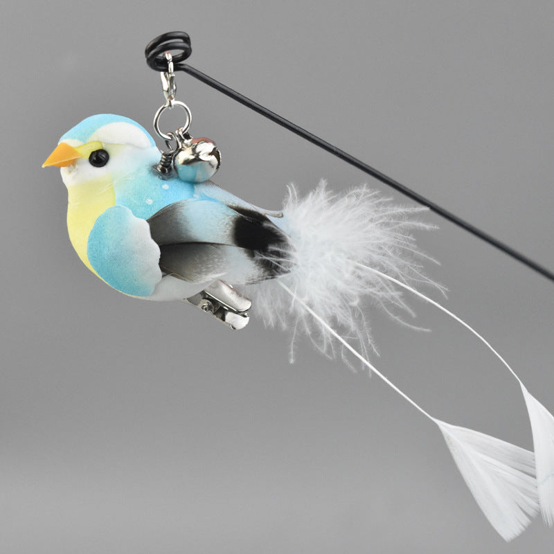 Simulation Bird Cat Toy with Suction Cup