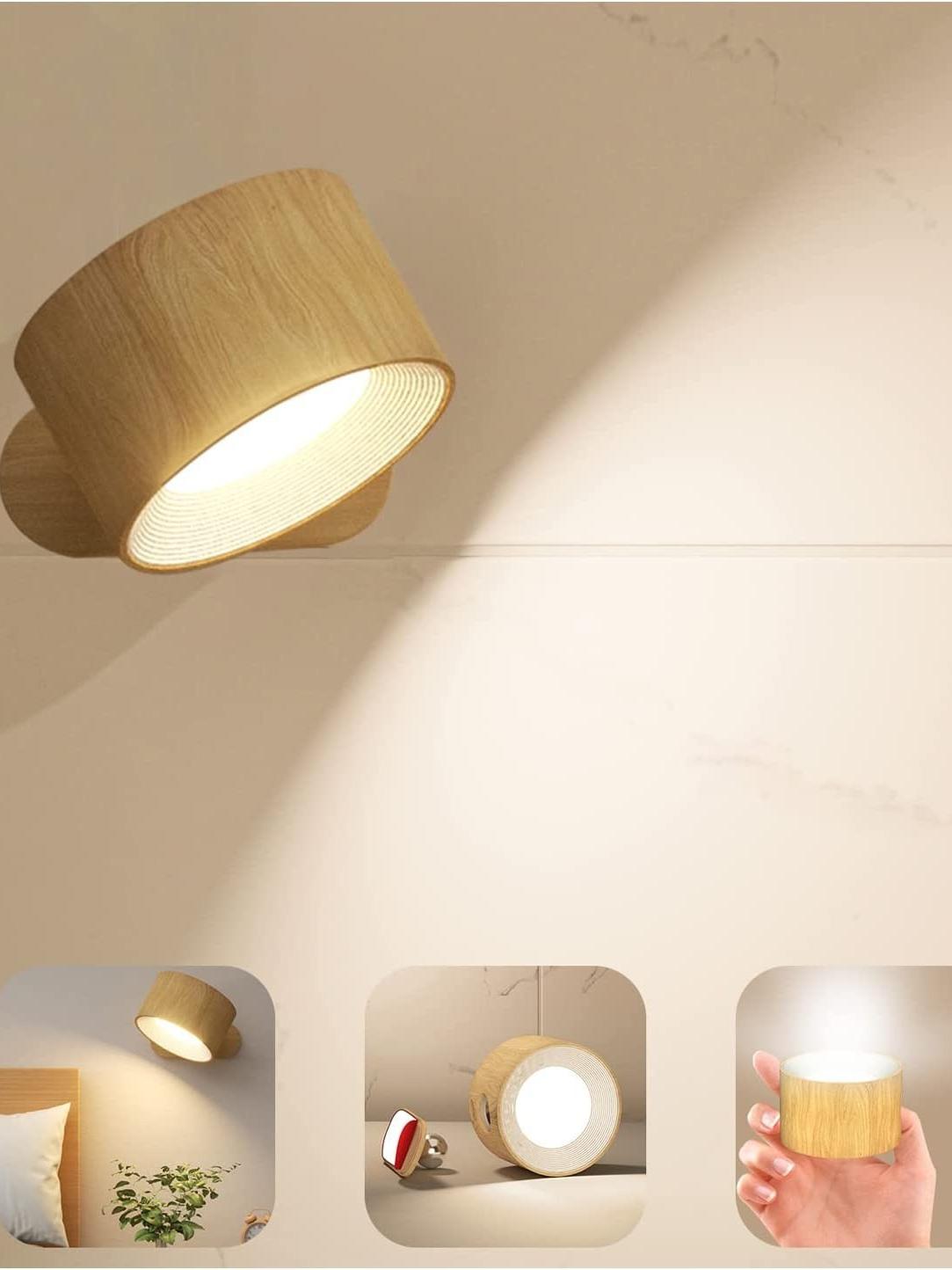 USB Rechargeable LED Wall Lamp Touch Adjustable Night Light