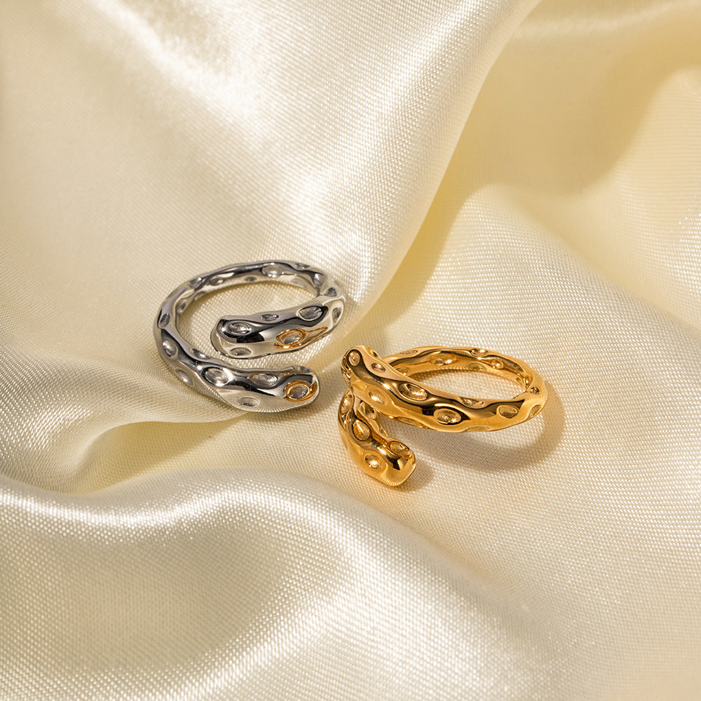 Retro Hammered Open Ring