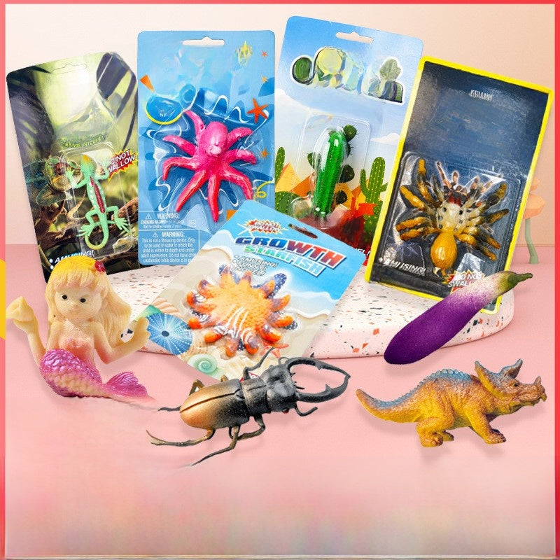 Water-Activated Expanding Dinosaur and Marine Animal Toys