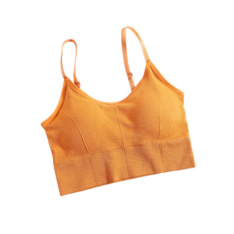 Women's Summer Backless Vest with Built-in Pads
