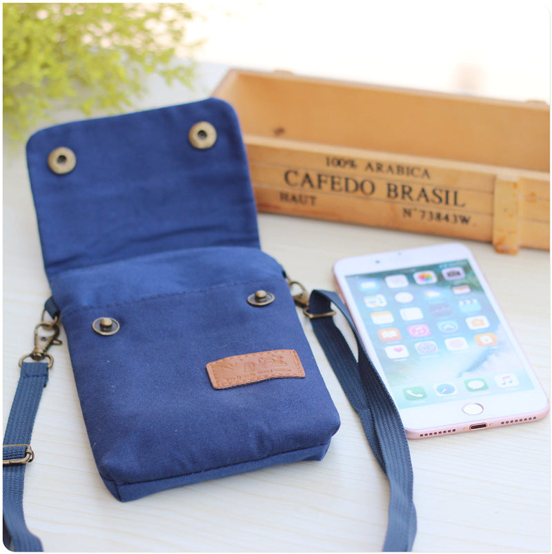 Simple Canvas Crossbody Phone Bag