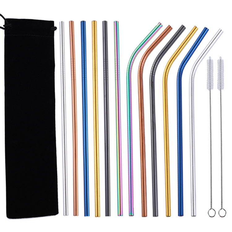 304 Stainless Steel Reusable Drinking Straw Set