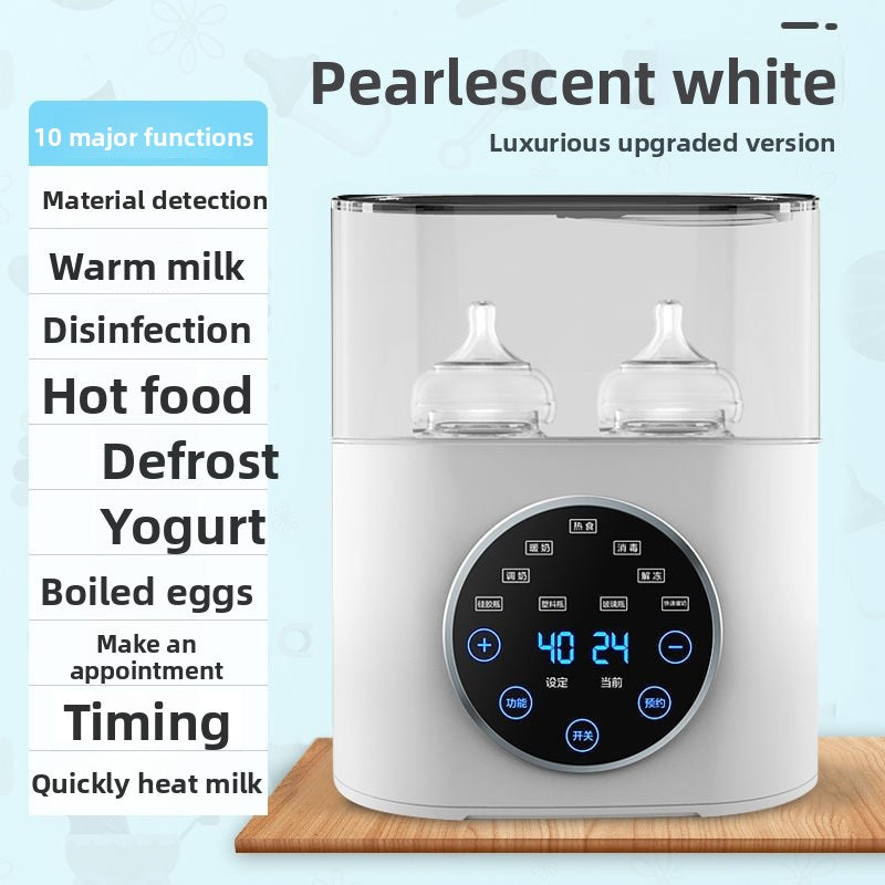 Milk warmer, sterilizer, and two-in-one baby bottle