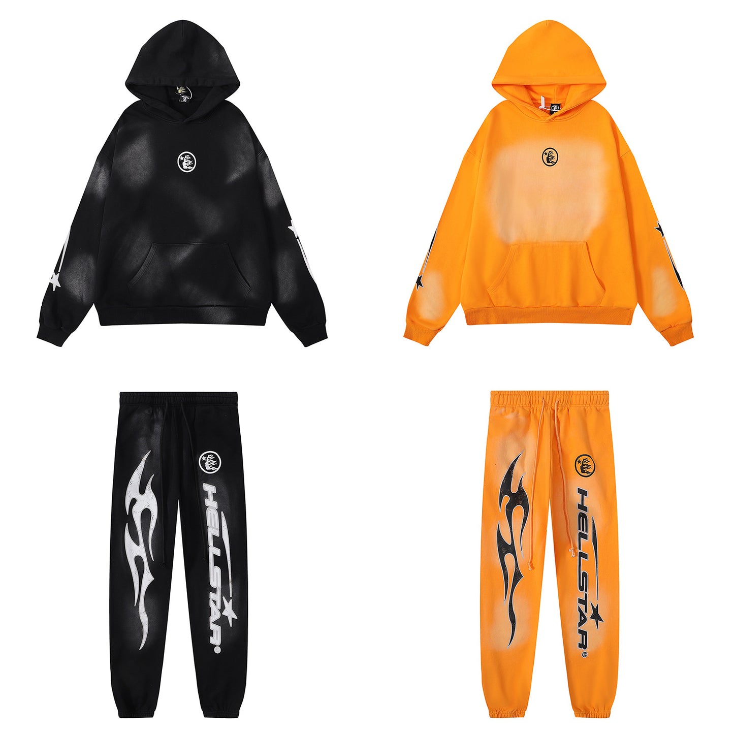 Retro Cotton Hoodie and Sweatpants Set