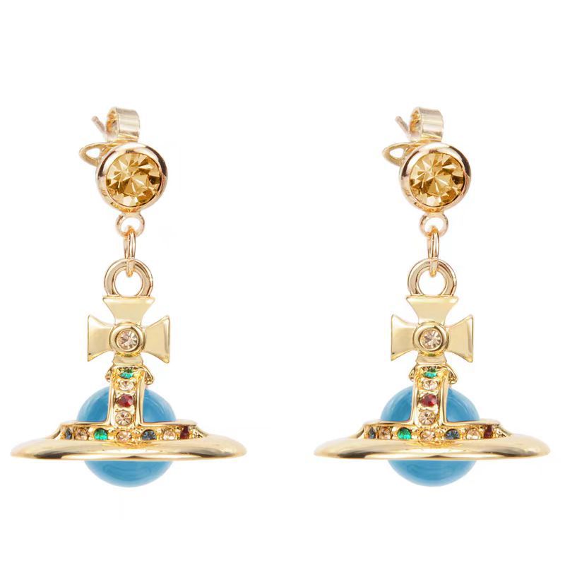 Retro Saturn Earrings - 925 Silver