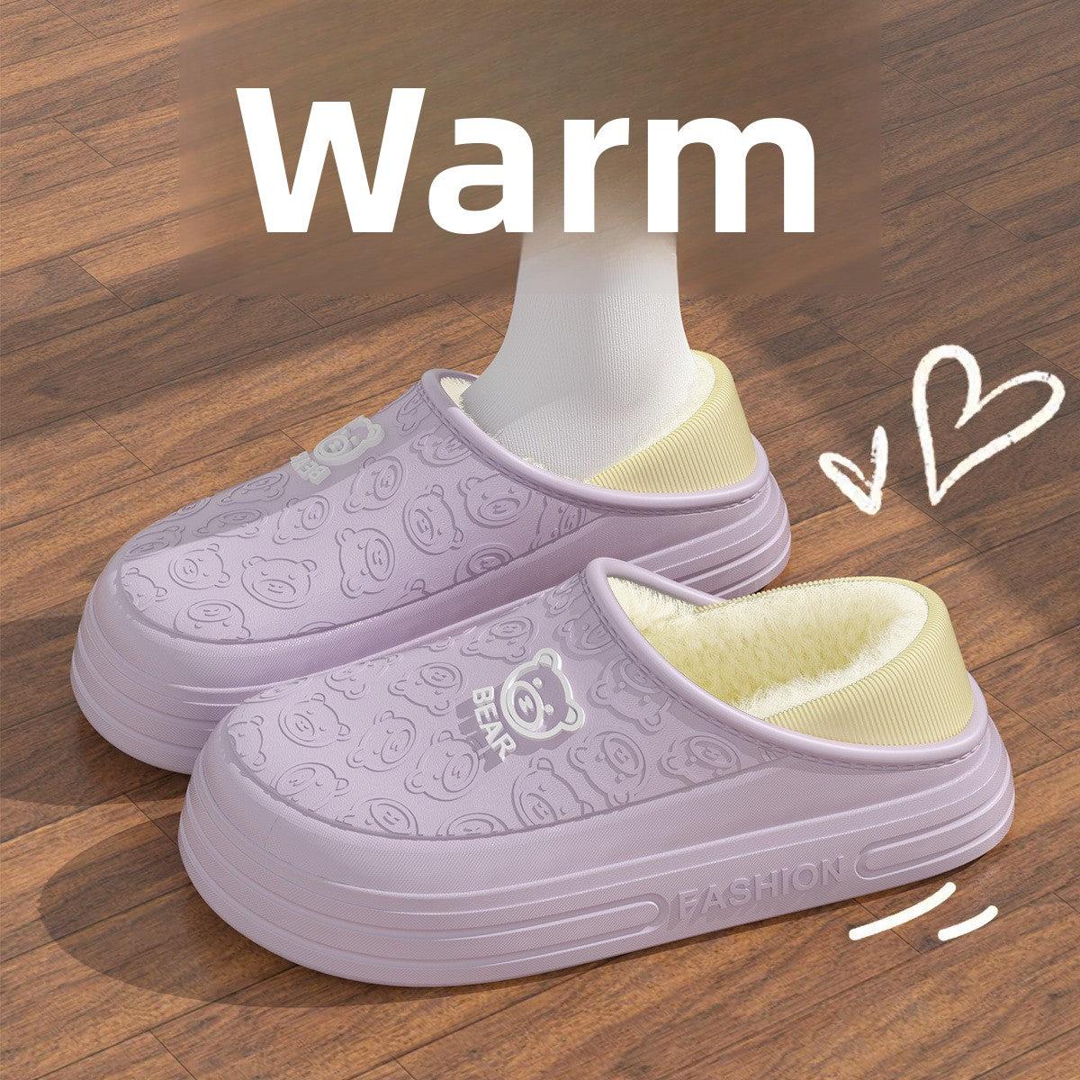 Fleece-lined Waterproof Cotton Slippers