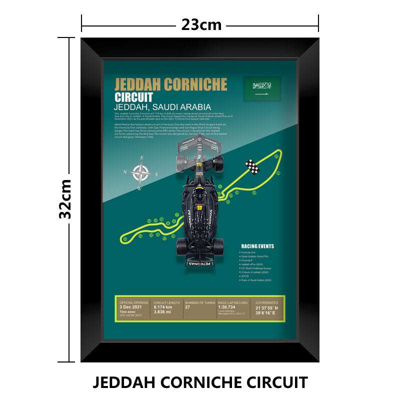 F1 Mercedes-Benz W14 Hamilton Track Scene Racing Model Study Club Decoration Hanging Painting