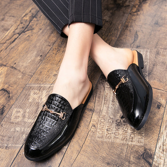 Leather Breathable Slip-On Slippers