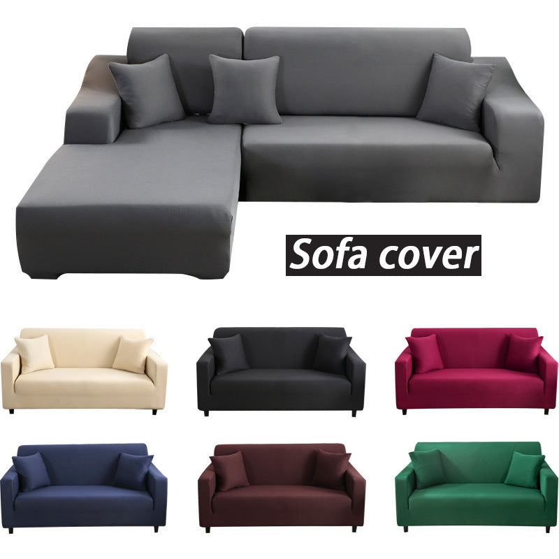 Elastic Solid Color Sofa Cover, Full Coverage Dust Protection