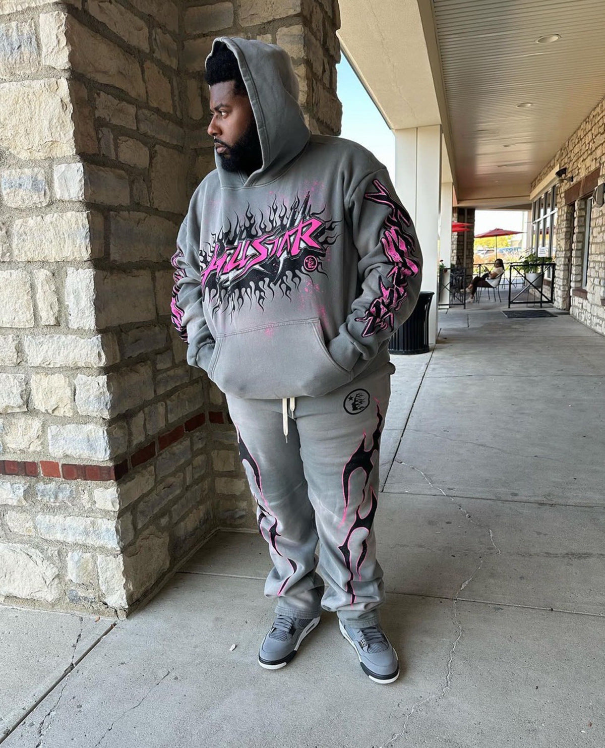 Retro Cotton Hoodie and Sweatpants Set