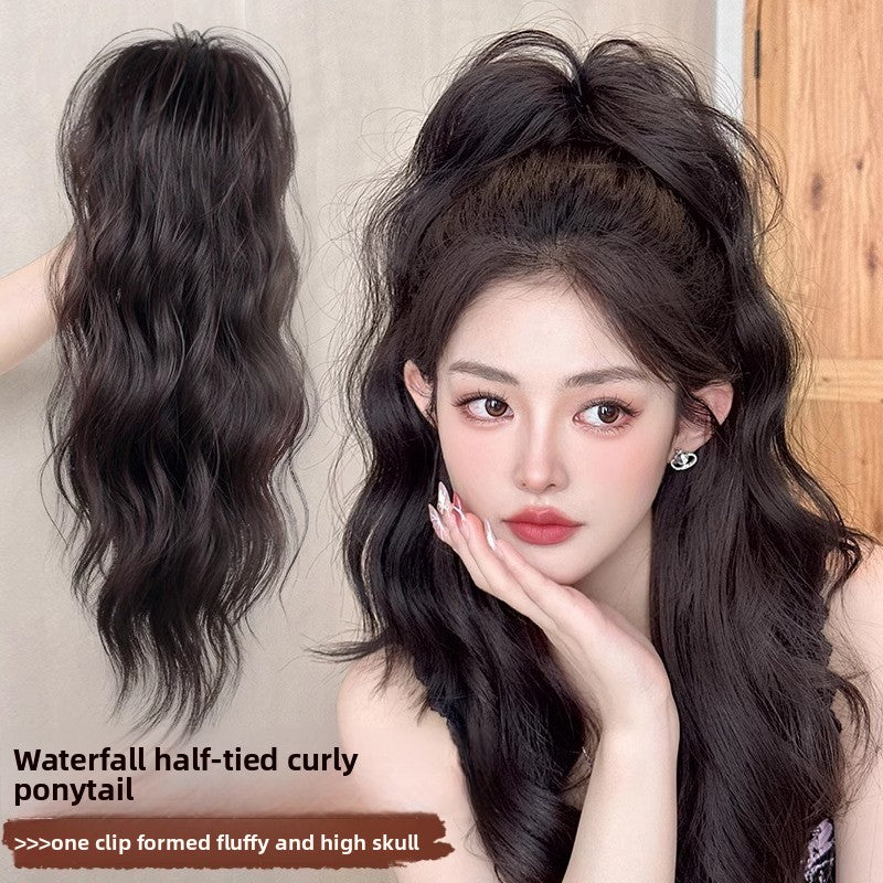 Waterfall Half Tie Clip On Ponytail Wig