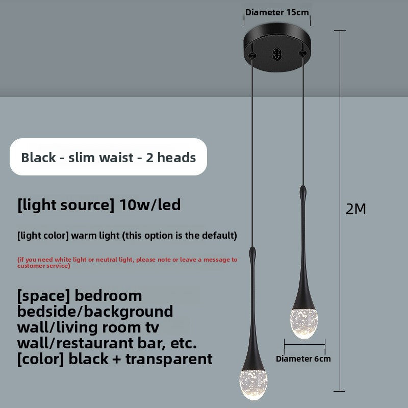 Single-Head Crystal LED Chandelier for Bedroom and Dining Room