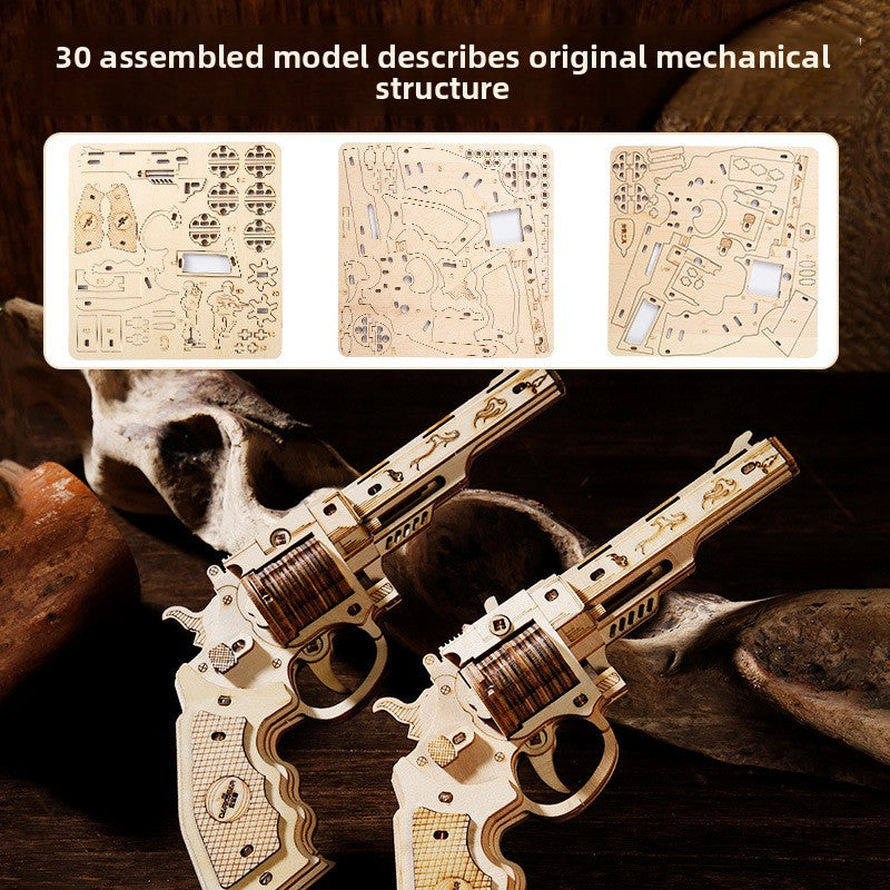 DIY Wooden Rubber Band Gun Puzzle Model