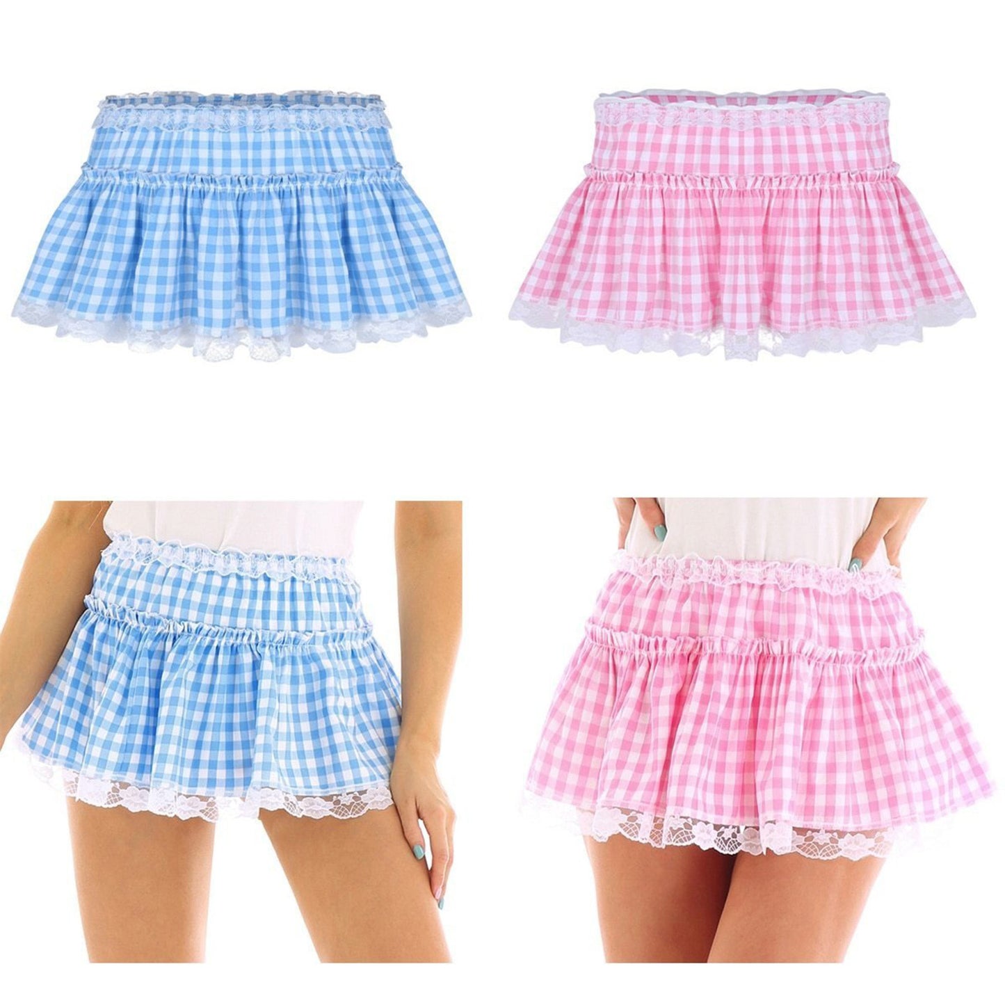 Sexy Checkered Mini Skirt