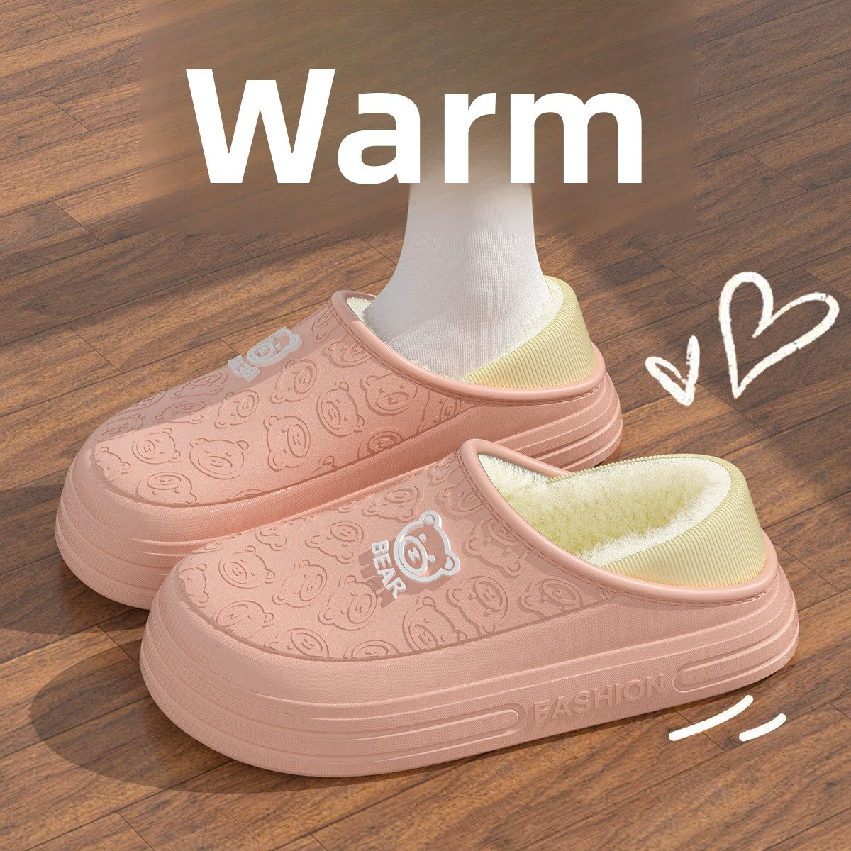 Fleece-lined Waterproof Cotton Slippers