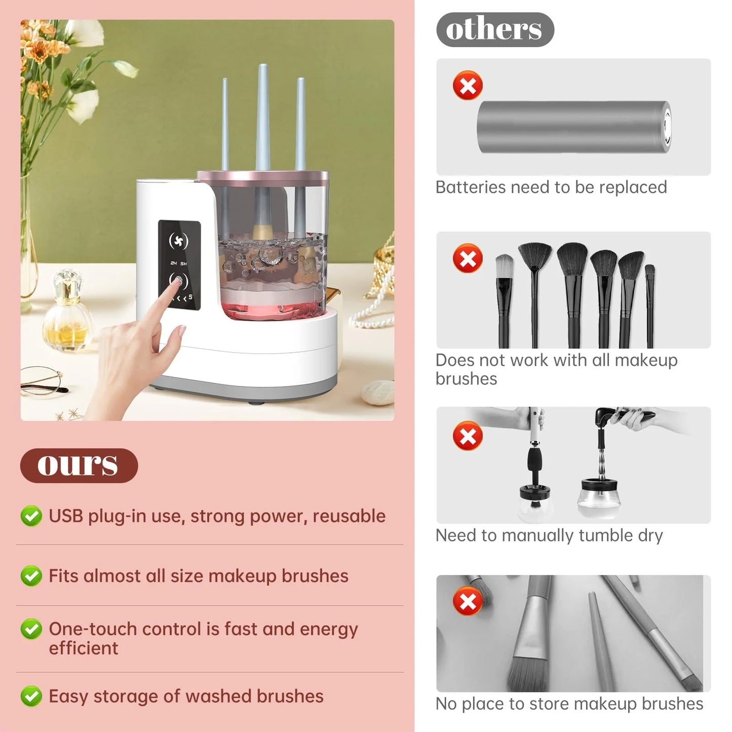 3 in 1 ELECTRIC MAKEUP BRUSH CLEANER