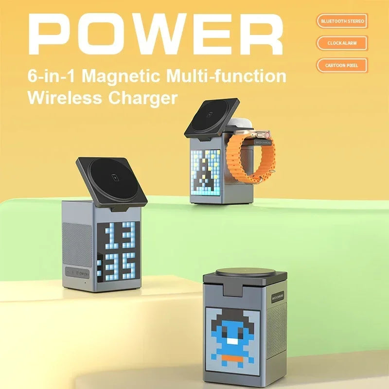 6 in 1 MAGNETIC WIRELESS CHARGER & SPEAKER