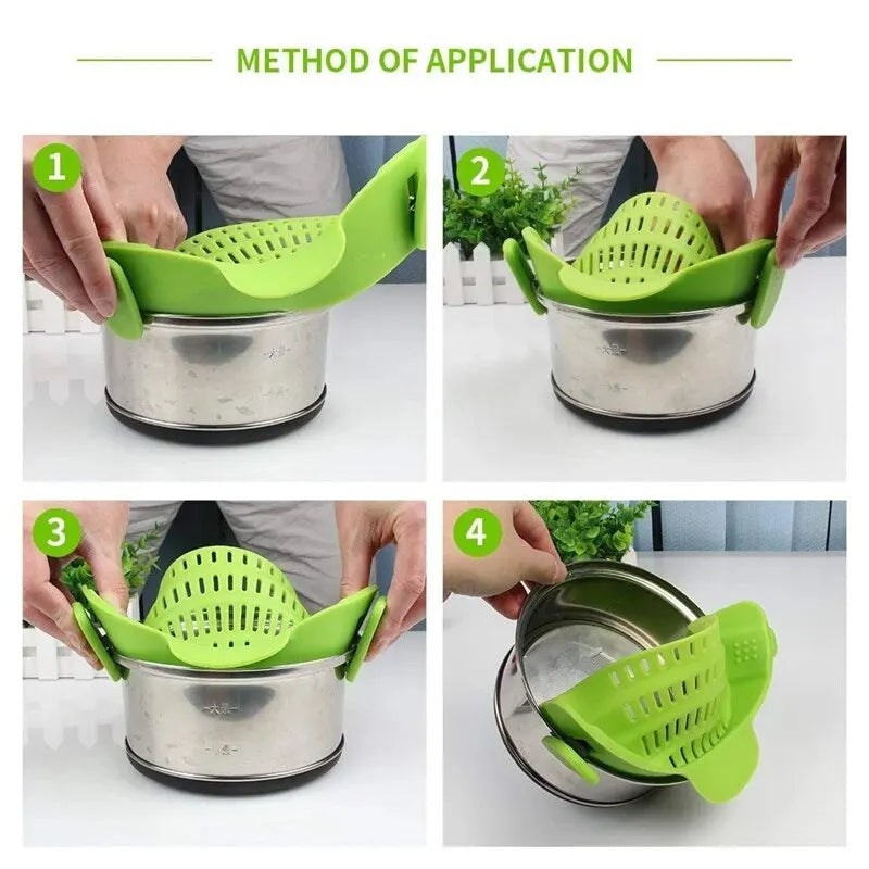 UNIVERSAL SILICONE STRAINER CLIP