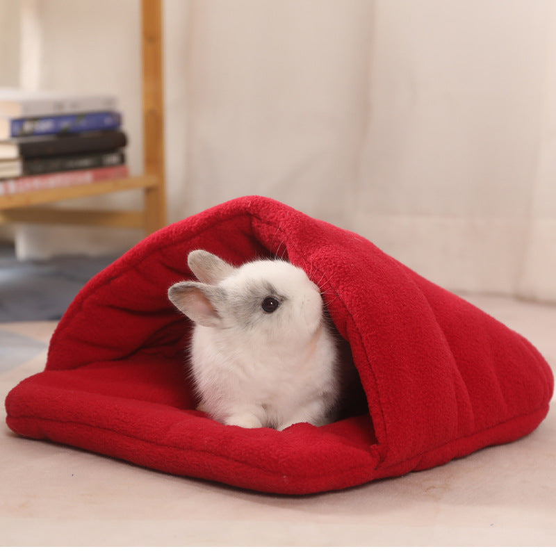 Pet Sleeping Bag for Small Animals - Winter Warm, Semi-Closed