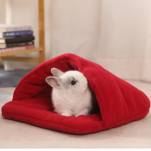 Pet Sleeping Bag for Small Animals - Winter Warm, Semi-Closed