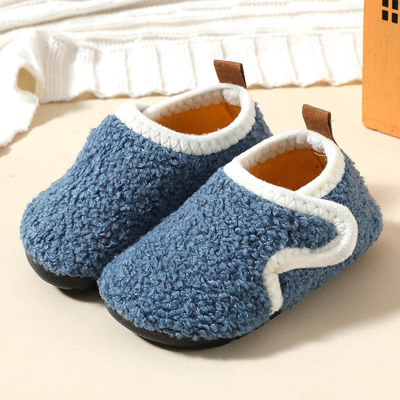Children's Fleece-Lined Cotton Slippers