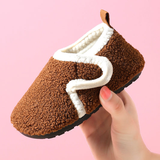 Children's Fleece-Lined Cotton Slippers