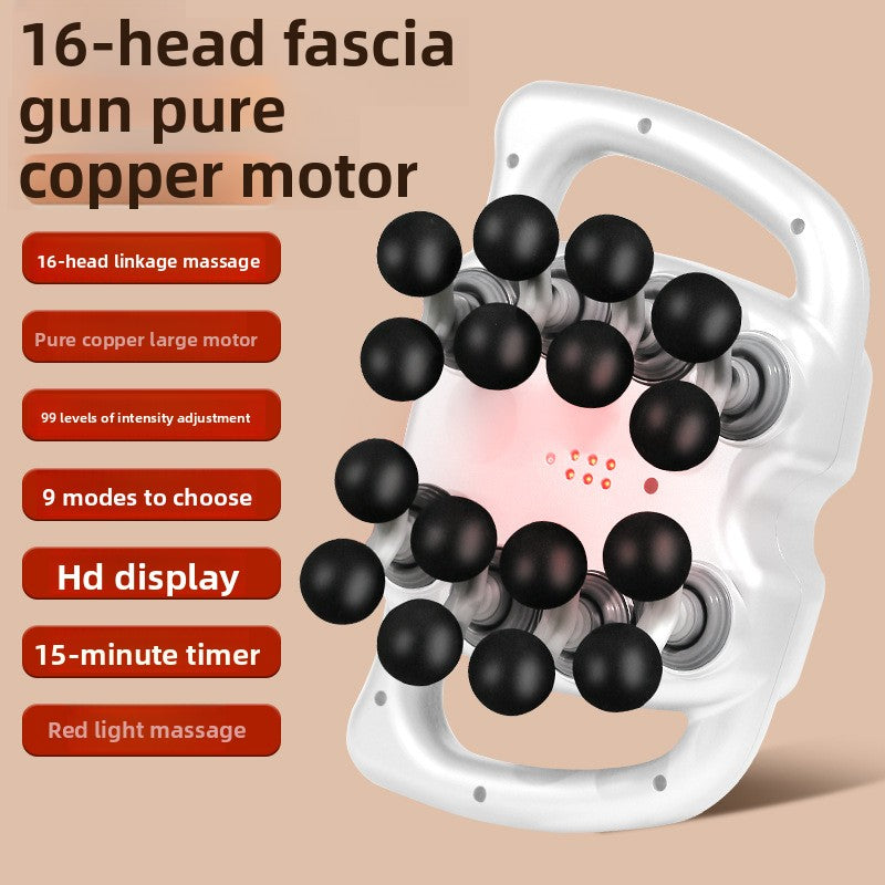 Multi-Head Fascia Gun Muscle Massager - Rechargeable
