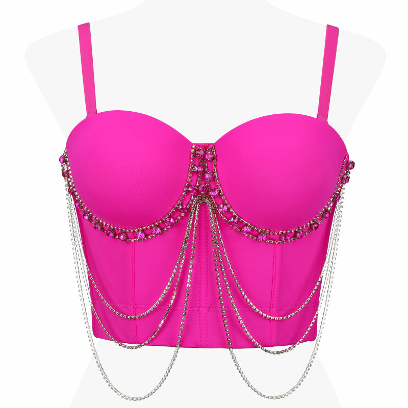 Sexy Rhinestone Chain Suspender Top for Women