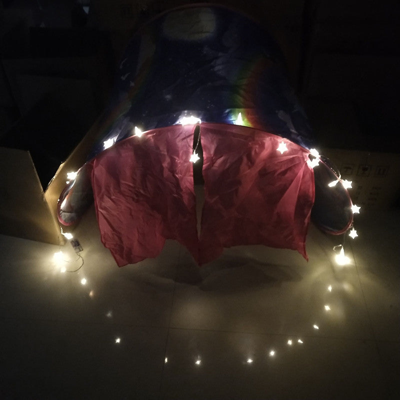 Folding Kids Play Tent with Star Lights Indoor Canopy