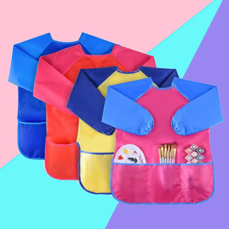 Children's Waterproof Long-Sleeve Art Apron