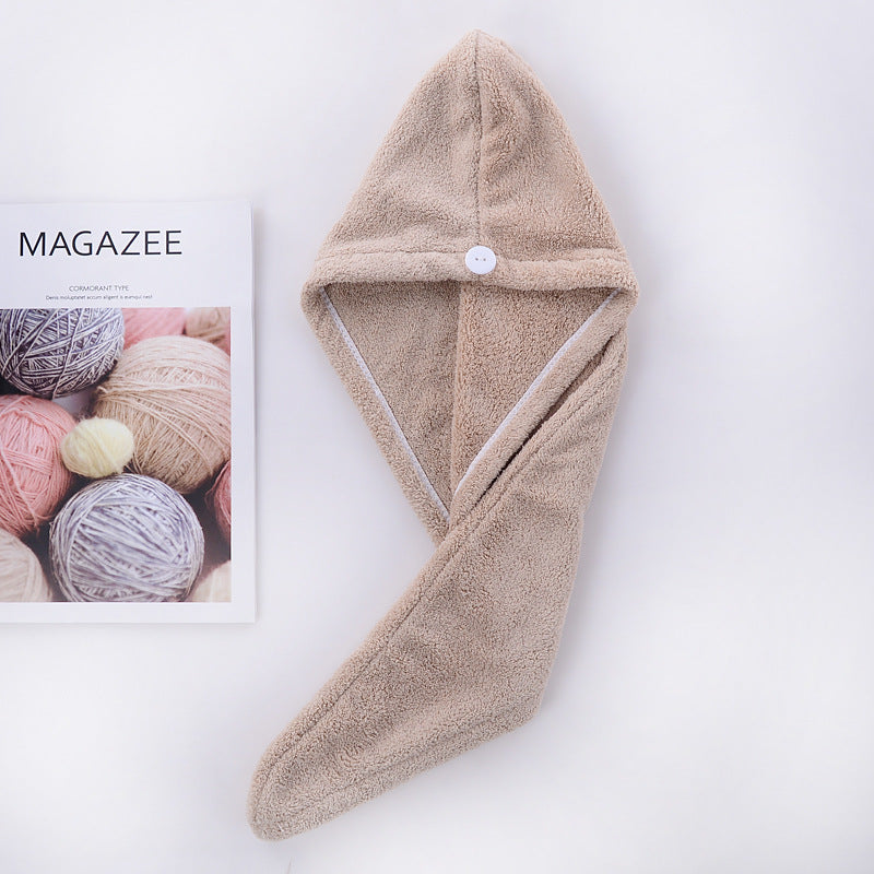 High-Density Coral Velvet Shower Cap Absorbent Towel